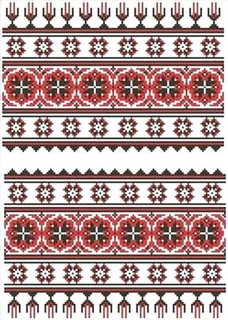Рисунок на ткани «Узоры русские»