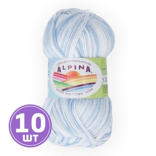 Пряжа Alpina KATRIN (030), белый-голубой, 10 шт. по 50 г