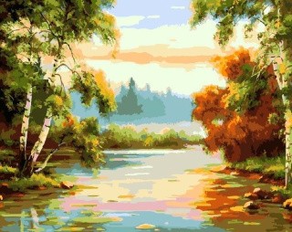 Картина по номерам по дереву RADUGA «Тихая река»