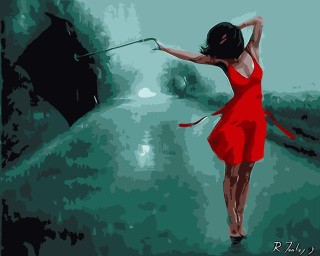 Картина по номерам «Танцующая под дождём»