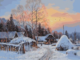 Картина по номерам «Зимний вечер»