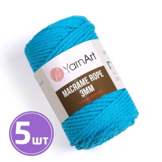 Пряжа YarnArt Macrame rope 3 мм (763), аква, 5 шт. по 250 г Пряжа YarnArt Macrame rope 3 мм (763), аква, 5 шт. по 250 г