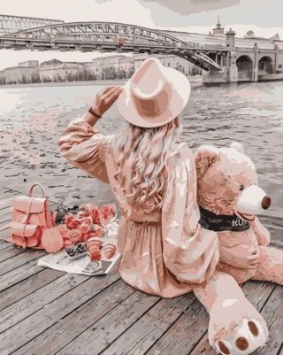 Картина по номерам «Девушка в шляпе» Картина по номерам «Девушка в шляпе»