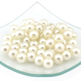 Бусины круглые перламутр 16 мм, цвет: молочный, 500 г