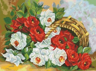 Алмазная вышивка «Корзина роз» Алмазная вышивка «Корзина роз»