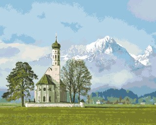 Картина по номерам «Церковь в горах» Картина по номерам «Церковь в горах»