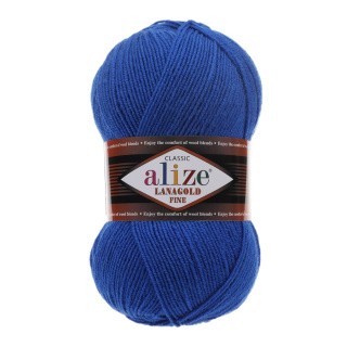 Пряжа ALIZE LanaGold Fine (Ализе Лана голд файн) (141), василек, 5 шт. по 100 г Пряжа ALIZE LanaGold Fine (Ализе Лана голд файн) (141), василек, 5 шт. по 100 г