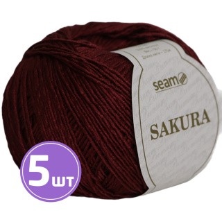 Пряжа SEAM SAKURA (Сакура) (1000), пряная вишня, 5 шт. по 50 г