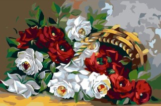 Картина по номерам «Корзинка с розами»