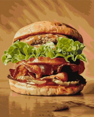 Картина по номерам «Сочный бургер»