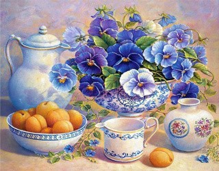Алмазная вышивка «Фиалковый цвет» Алмазная вышивка «Фиалковый цвет»