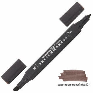 Маркер для скетчинга двусторонний 1 мм - 6 мм BRAUBERG ART CLASSIC, цвет: серо-коричневый