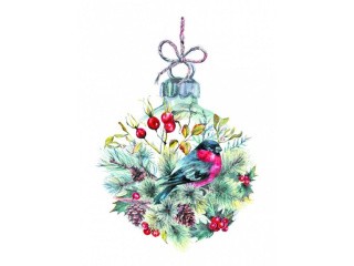 Рисунок на шелке «Рождественский шар»