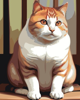 Картина по номерам «Толстый кот»