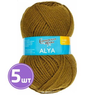 Пряжа Семеновская Alya (1437), зеленый янтарь, 5 шт. по 100 г Пряжа Семеновская Alya (1437), зеленый янтарь, 5 шт. по 100 г