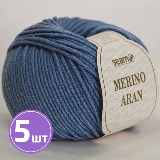 Пряжа SEAM Merino Aran (28), светлый джинс, 5 шт. по 50 г Пряжа SEAM Merino Aran (28), светлый джинс, 5 шт. по 50 г