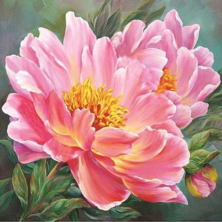 Алмазная вышивка «Розовые пионы»