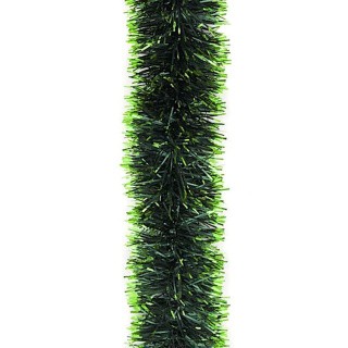Мишура, 1 штука, диаметр 100 мм, длина 2 м, зеленая с салатовыми кончиками