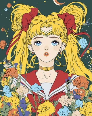 Картина по номерам «Аниме Сейлор Мун Sailor Moon: в цветах»