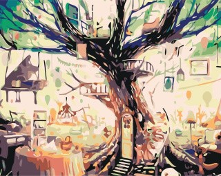 Картина по номерам «Домик на дереве»