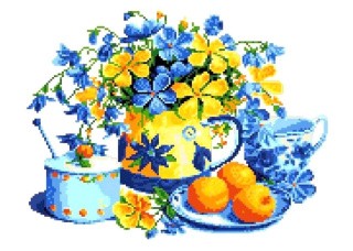 Рисунок на ткани «Натюрморт с персиками»