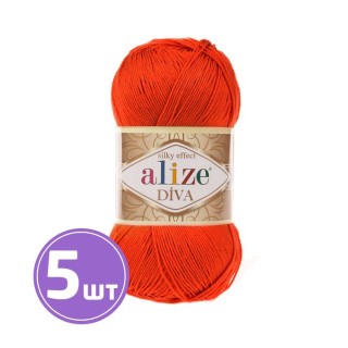 Пряжа ALIZE Diva Silk effekt (37), красный мандарин, 5 шт. по 100 г Пряжа ALIZE Diva Silk effekt (37), красный мандарин, 5 шт. по 100 г