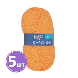 Пряжа Семеновская Karolina (Каролина) (655), ярко-оранжевый, 5 шт. по 100 г Пряжа Семеновская Karolina (Каролина) (655), ярко-оранжевый, 5 шт. по 100 г