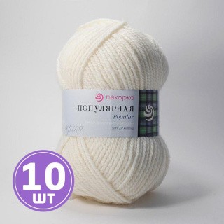 Пряжа Пехорка Популярная (001), белый, 10 шт. по 100 г Пряжа Пехорка Популярная (001), белый, 10 шт. по 100 г