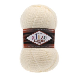 Пряжа ALIZE LanaGold Fine (Ализе Лана голд файн) (01), сливочный, 5 шт. по 100 г Пряжа ALIZE LanaGold Fine (Ализе Лана голд файн) (01), сливочный, 5 шт. по 100 г
