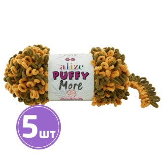 Пряжа ALIZE Puffy More (6277), т.желтый-хаки, 5 шт. по 150 г Пряжа ALIZE Puffy More (6277), т.желтый-хаки, 5 шт. по 150 г