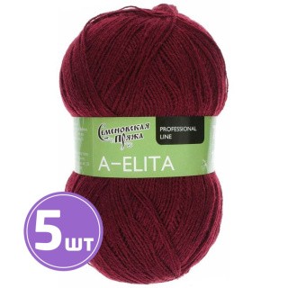 Пряжа Семеновская A-elita (13416), бордо 5 шт. по 100 г Пряжа Семеновская A-elita (13416), бордо 5 шт. по 100 г
