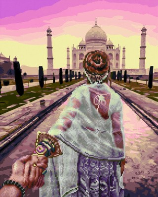Алмазная картина-раскраска «Следуй за мной. Индия»