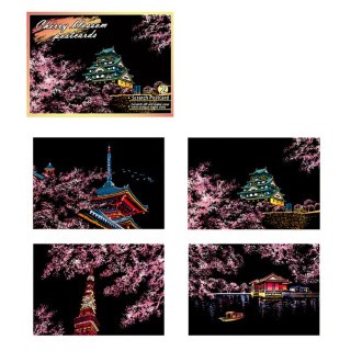 Набор скретч-картин «Cherry blossom postcards» (цветные)