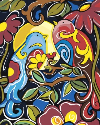 Картина по номерам «Птички на ветке» Картина по номерам «Птички на ветке»