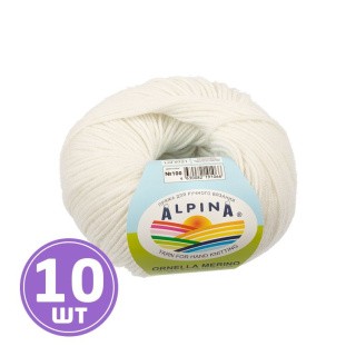 Пряжа Alpina ORNELLA MERINO (100), белый, 10 шт. по 50 г