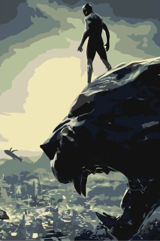 Картина по номерам «Чёрная Пантера. Постер»