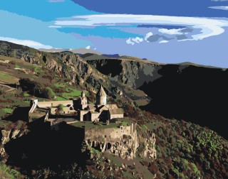Картина по номерам «Армения: монастырь Татев в горах»