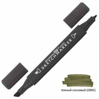 Маркер для скетчинга двусторонний 1 мм - 6 мм BRAUBERG ART CLASSIC, цвет: темный сосновый