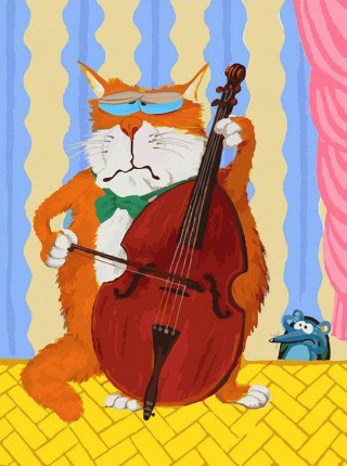 Картина по номерам «Кот-музыкант»