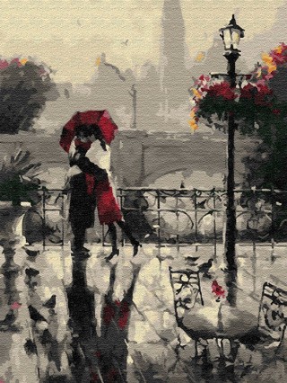 Картина по номерам «Дождливое свидание»