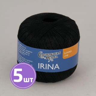 Пряжа Семеновская пряжа Irina (1), черный, 5 шт. по 100 г Пряжа Семеновская пряжа Irina (1), черный, 5 шт. по 100 г