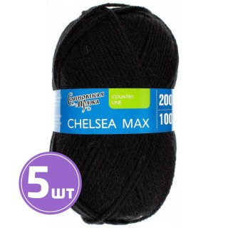 Пряжа Семеновская Chelsea MAX (1), черный 5 шт. по 100 г Пряжа Семеновская Chelsea MAX (1), черный 5 шт. по 100 г