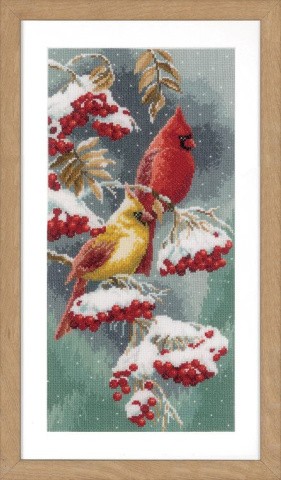 Набор для вышивания «Скарлет и снежные кардиналы»
