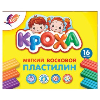 Пластилин мягкий Луч «Кроха», 16 цветов, 240 г, со стеком Пластилин мягкий Луч «Кроха», 16 цветов, 240 г, со стеком