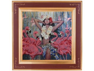 Рисунок на ткани «Танец фламинго» Рисунок на ткани «Танец фламинго»