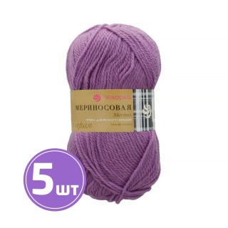 Пряжа Пехорка Мериносовая (389), светлая фиалка, 5 шт. по 100 г Пряжа Пехорка Мериносовая (389), светлая фиалка, 5 шт. по 100 г