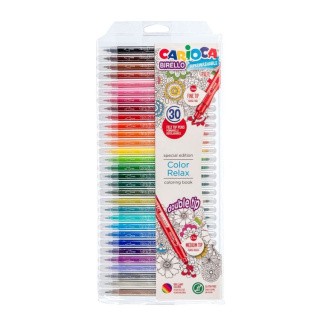 Фломастеры двусторонние «Birello» 30 цв., Carioca Фломастеры двусторонние «Birello» 30 цв., Carioca