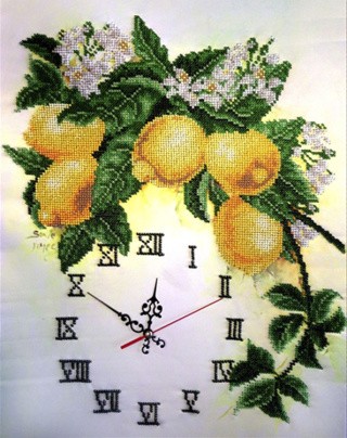 Набор вышивки бисером «Часы с лимонами»