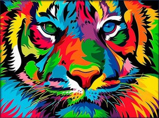 Алмазная вышивка «Красочный тигр»