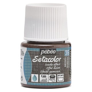Краска для темных и светлых тканей с эффектом замши Pebeo Setacolor (коричневая), 45 мл